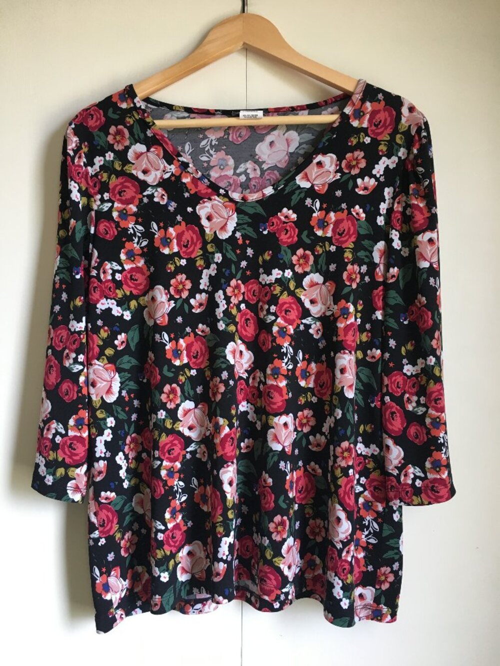 Vintage Kim Co Celestial Star Floral Print Top Large